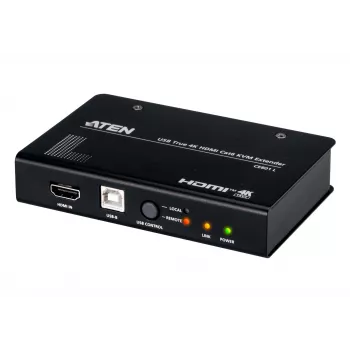 AV KVM extender ATEN CE801 — USB True 4K HDMI cez Cat6 (4K @ 70 m / FHD @ 100 m), HDMI & USB Type-A, čierna
