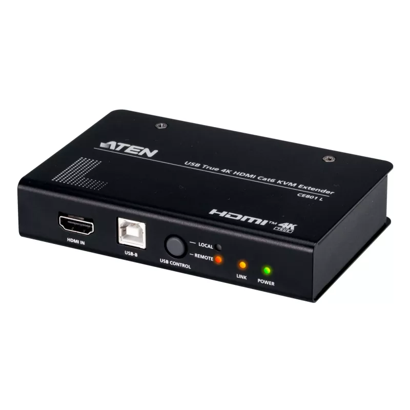 ATEN CE801-AT-G USB True 4K HDMI Cat6 KVM extender (4K @ 70 m / FHD 1080p @ 100 m), HDMI, USB Type-A, RS-232