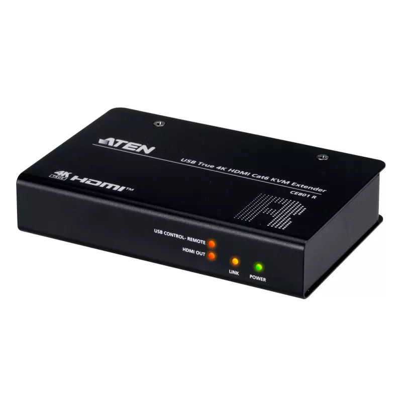 ATEN CE801-AT-G USB True 4K HDMI Cat6 KVM extender (4K @ 70 m / FHD 1080p @ 100 m), HDMI, USB Type-A, RS-232