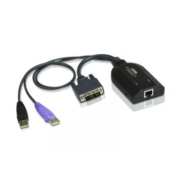ATEN USB - DVI na Cat5e/6 KVM adaptérový kábel (CPU modul), USB, USB, DVI-D, čierna, fialová, RJ-45, 1 x RJ-45