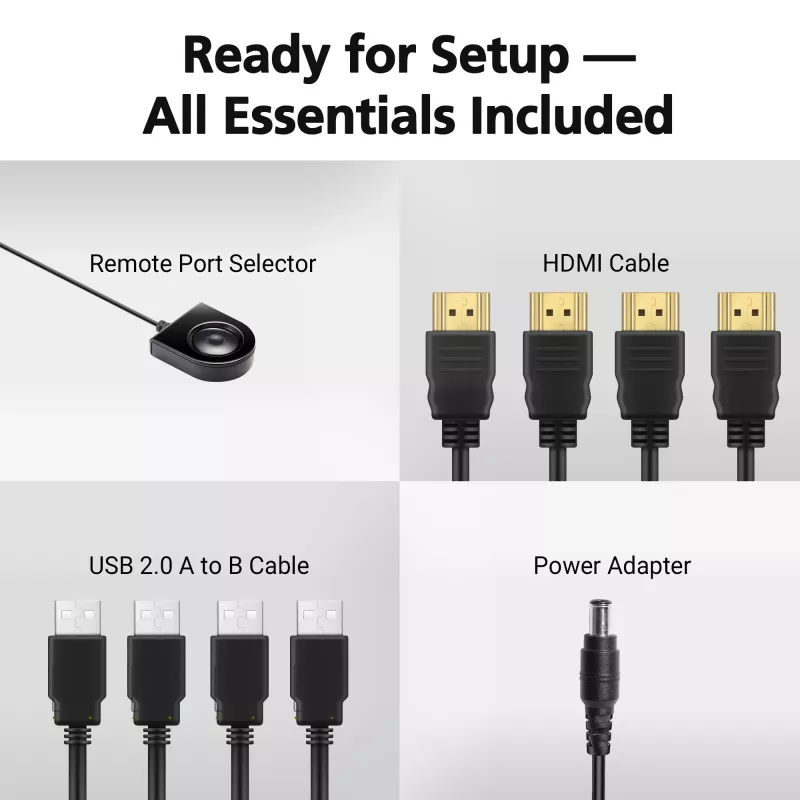ATEN 4-portový USB 4K HDMI KVMP prepínač USB klávesnica myš video