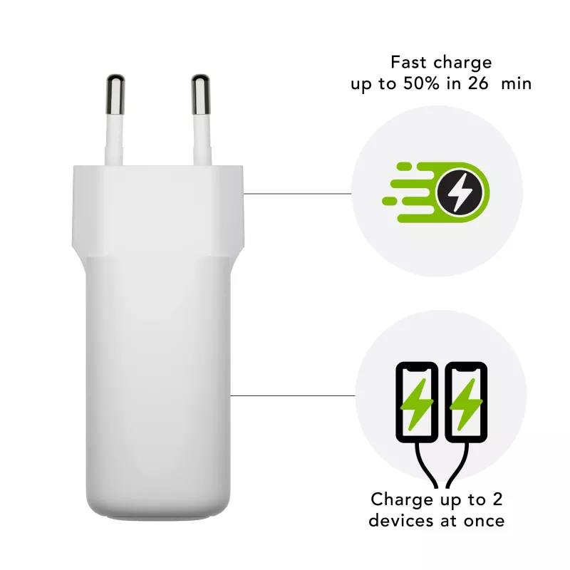 dbramante1928 re-charge Pro – EU nástenná nabíjačka – 2x USB-C 30W – W