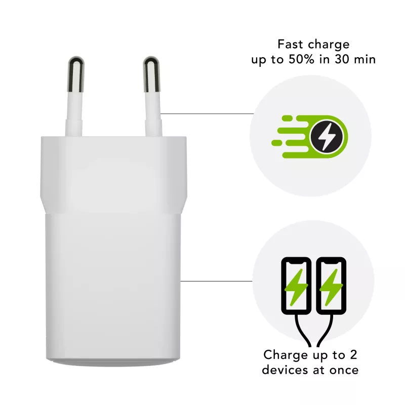dbramante1928 re-charge Pro - EU nástenná nabíjačka USBC30W+USBA18W-W
