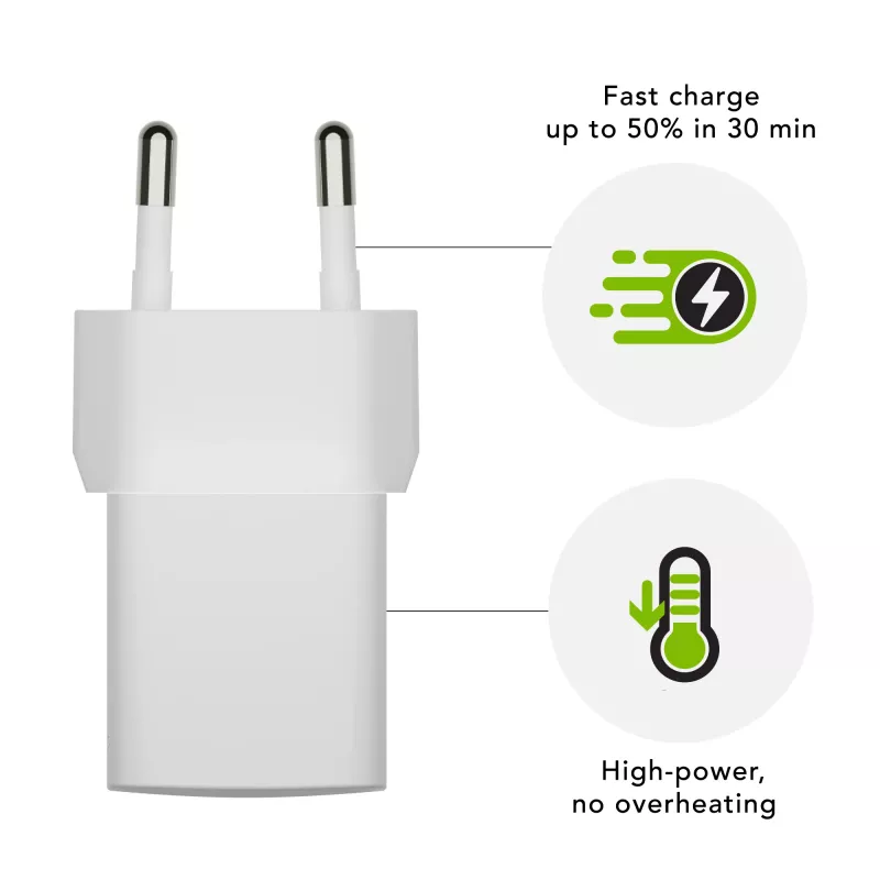 dbramante1928 re-charge Pro – EU napájací zdroj USB-C 25W – W, interiér, AC, biela