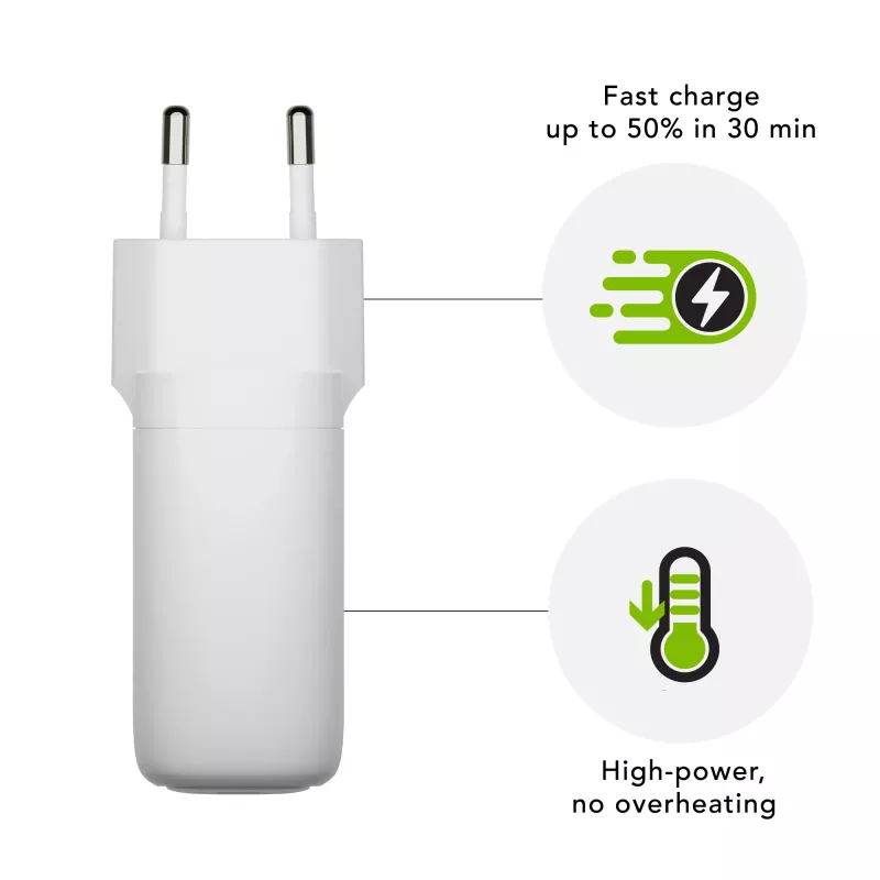 dbramante1928 re-charge Pro - EU nástenná nabíjačka USB-C 65 W - W, interiér, AC, biela