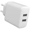 Interiérová nabíjačka eSTUFF ES637005 smartfón biela 2 USB porty 5V