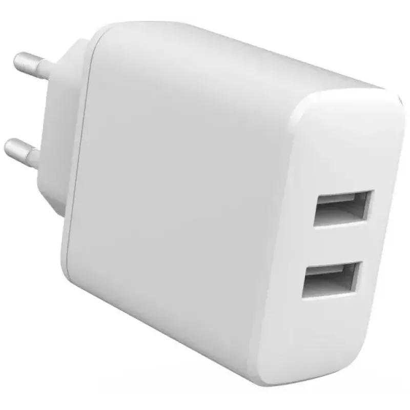 Interiérová nabíjačka eSTUFF ES637005 smartfón biela 2 USB porty 5V