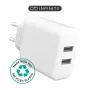 Interiérová nabíjačka eSTUFF ES637005 smartfón biela 2 USB porty 5V
