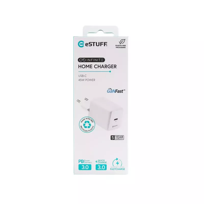 eSTUFF INFINITE ES637046 USB-C nabíjačka EU PD 45W GaN