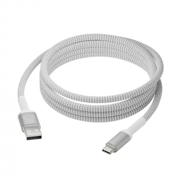 USB-A na USB-C dátový kábel dbramante re-charge Pro BRD kábel 2,5 m, USB 2.0, biely