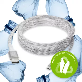 USB-A na USB-C dátový kábel dbramante re-charge Pro BRD kábel 2,5 m, USB 2.0, biely