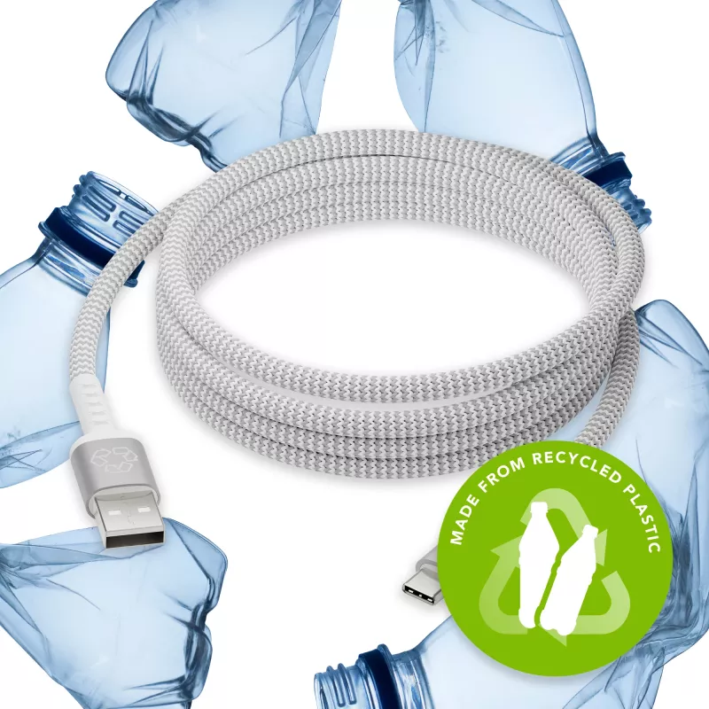 USB-A na USB-C dátový kábel dbramante re-charge Pro BRD kábel 2,5 m, USB 2.0, biely