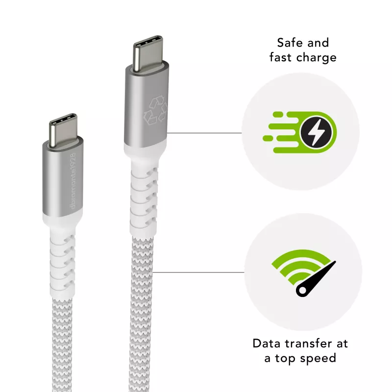 dbramante1928 re-charge Pro – BRD kábel 1,2 m USB-C na USB-C 100W-W