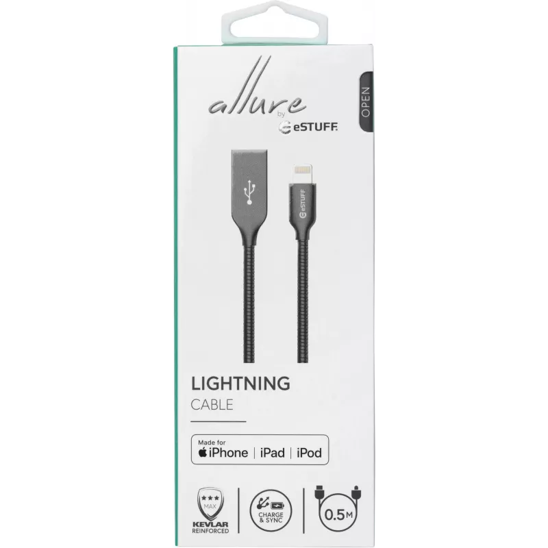 eSTUFF ES601065 Lightning kábel 0,5 m sivý