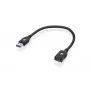 IOGEAR G2LU3AMF USB kábel USB 3.2 Gen 1 0,3 m USB A čierny
