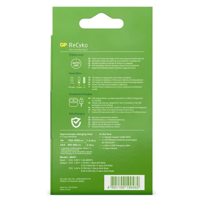 Nabíjačka batérií GP Batterien GP M451