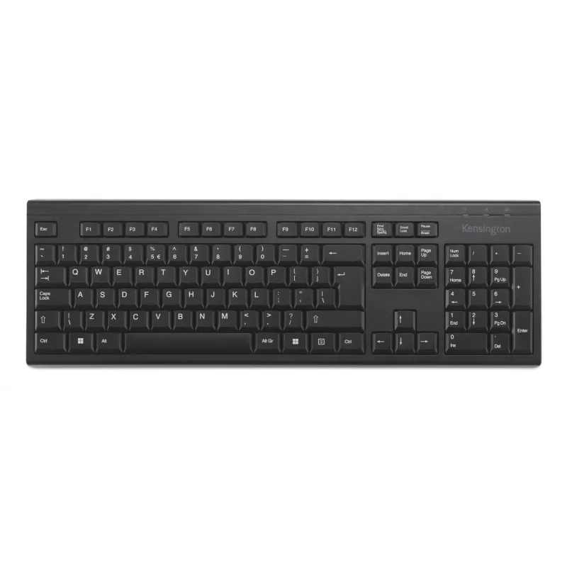 Kensington K75561WW KB150 EQ bezdrôtová klávesnica, plná veľkosť, 2,4 GHz, QWERTY US International, čierna