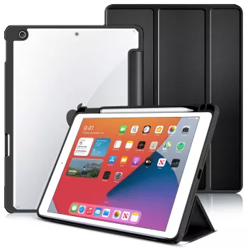 Puzdro eSTUFF ES68200001-BULK na tablet 25,9 cm (10,2 palca) folio čierne, transparentné