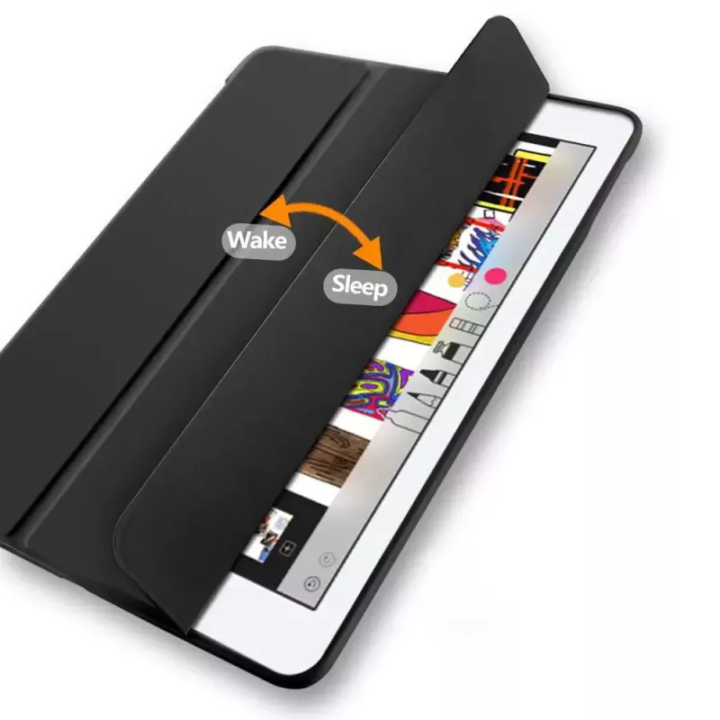 Puzdro eSTUFF DENVER Folio pre iPad 9.7 2018/2017 – čierna PU koža/transparentné