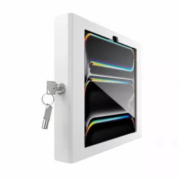Nástenný bezpečnostný držiak pre iPad Pro 11 palcov — Maclocks Compulocks Apex pre M4 & M5, biely, vrátane 2 kľúčov