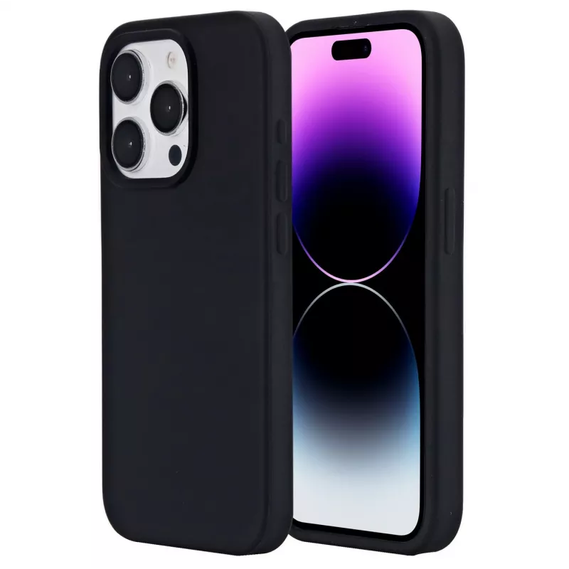 eSTUFF Infinite Riga ES67120027-BULK zadný kryt mobilného telefónu pre Apple iPhone 15 Pro, kompatibilný s MagSafe, silikón, polykarbonát, čierny