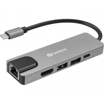 Sandberg USB-C 5in1 Travel Dock Saver káblový USB 3.2 Gen 1 100W