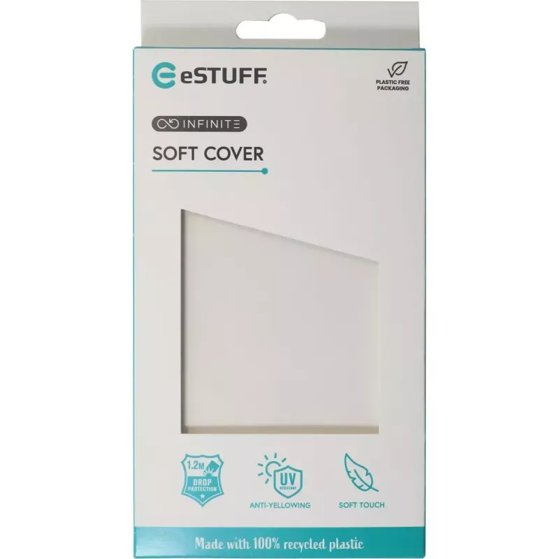 eSTUFF INFINITE VIENNA ES67100051 zadný kryt pre iPhone 16 Plus, 100 % recyklovaný TPU (GRS), priehľadný