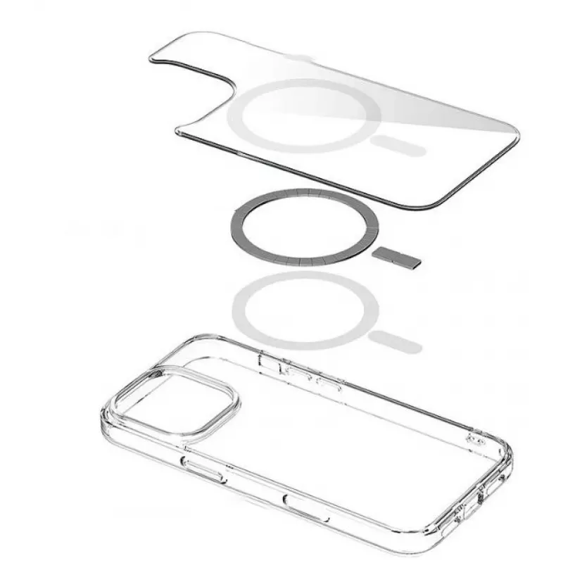 eSTUFF ES67141053 INFINITE OSLO magnetický kryt pre iPhone 16 Pro Max, priehľadný