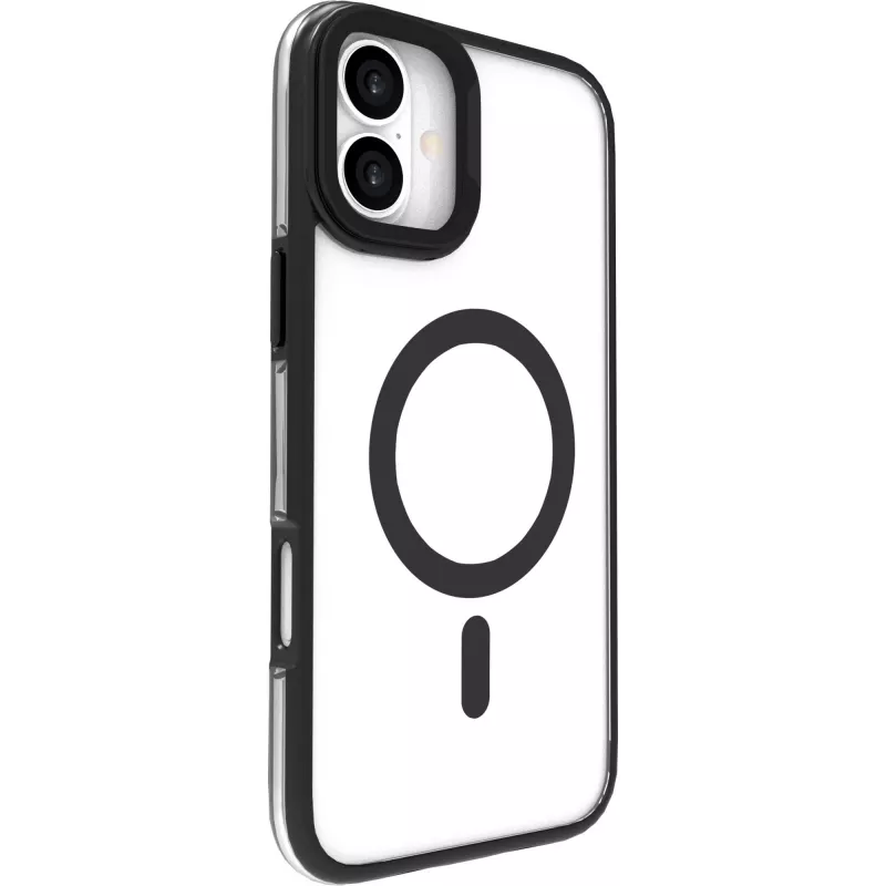eSTUFF ES67141101 INFINITE HELSINKI magnetický kryt so stojanom pre iPhone 16 Plus, priehľadný, čierny