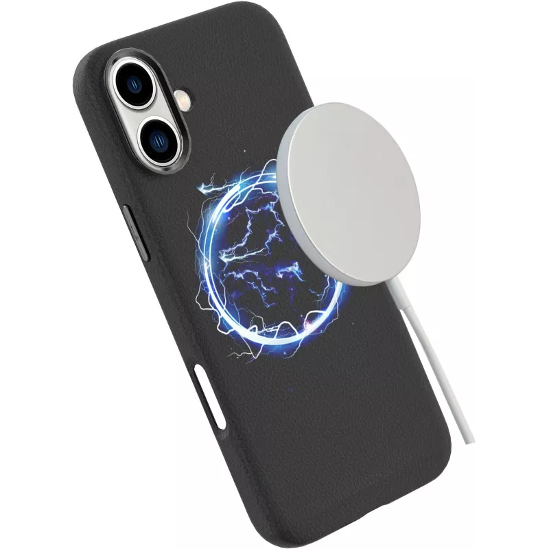 eSTUFF INFINITE VENICE ES67160020 magnetický kryt pre iPhone 16, koža, čierny