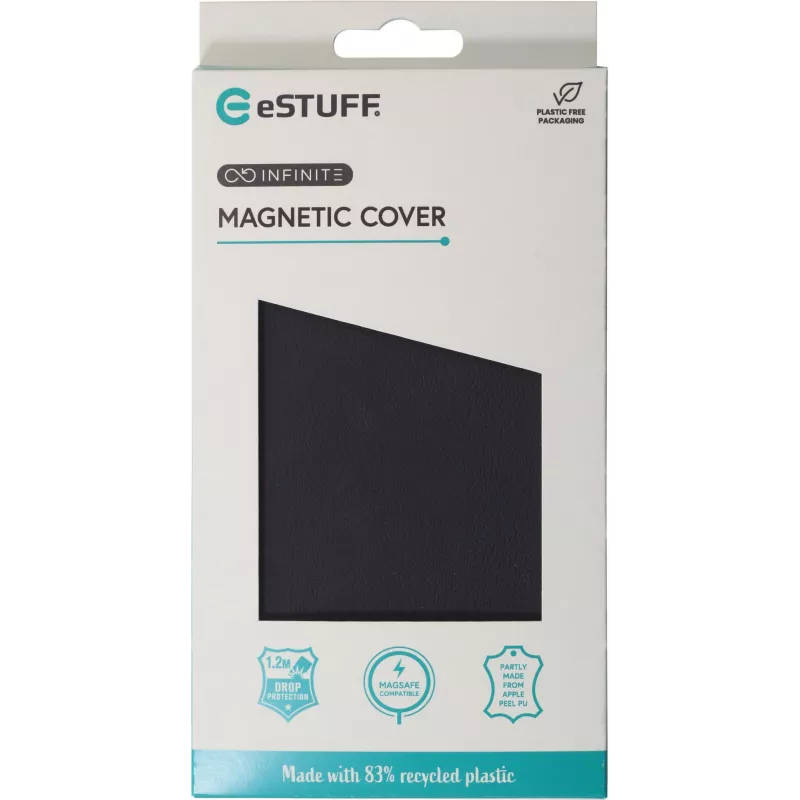 eSTUFF INFINITE VENICE ES67160020 magnetický kryt pre iPhone 16, koža, čierny