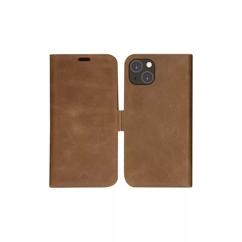 Puzdro s klopou dbramante1928 Lynge iPhone 14 Plus Tan 3 priehradky na karty