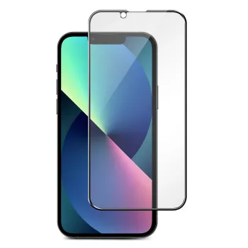 Ochranné sklo displeja eSTUFF Titan Shield pre Apple iPhone 13 / 13 Pro / 14 — plné pokrytie, čierny rám