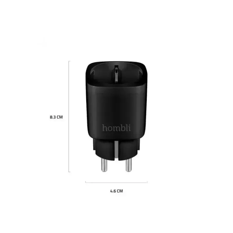 Hombli inteligentná zásuvka HBPP-0205, 3680 W, do interiéru, čierna, akciové balenie 2+1 (3 ks)