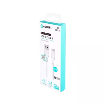 USB kábel eSTUFF ES605170 1m USB-C na USB-A USB 2.0 biely