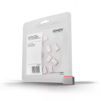 Lindy USB Type C Port Blocker (bez kľúča) – balenie 10 ks, ružová