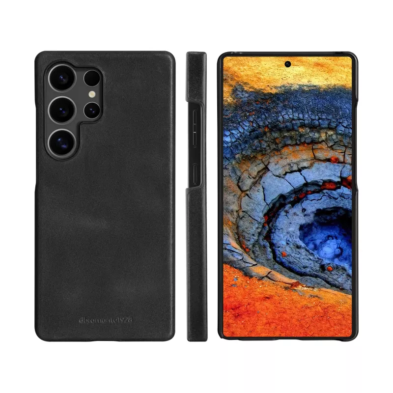 dbramante1928 Lynge LMSUGTBL6470 puzdro s vyklápacím krytom pre Samsung Galaxy S25 Ultra, zrnitá koža, čierne
