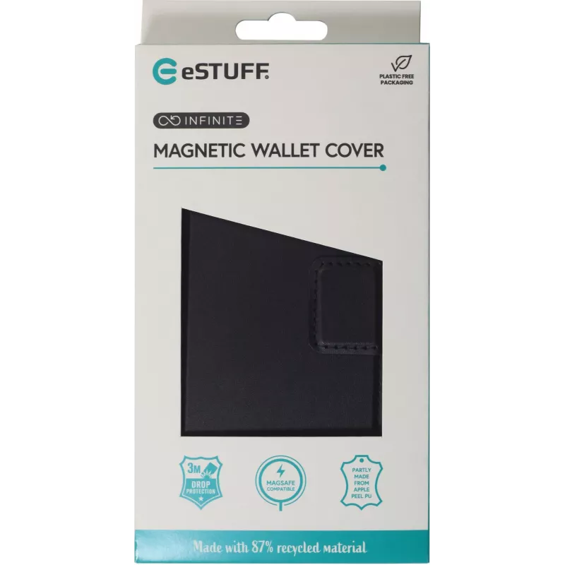 eSTUFF INFINITE MILAN ES67160104 puzdro typu peňaženka pre iPhone 16 Pro, čierne