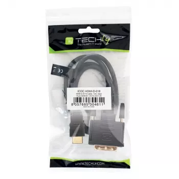 Techly video kábel HDMI na DVI-D M/M 1,8 m ICOC HDMI-D-018