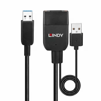 Lindy 35 m hybridný USB 3.2 Gen 2 Type-A kábel čierna ABS