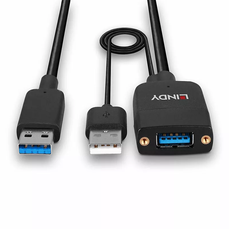 Lindy 35 m hybridný USB 3.2 Gen 2 Type-A kábel čierna ABS