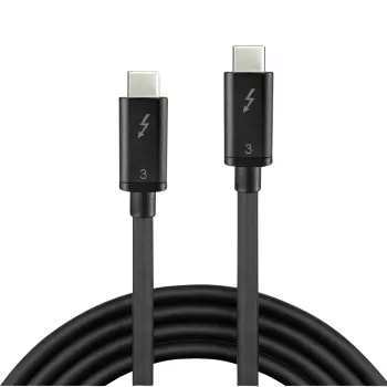 Lindy 0,5 m Thunderbolt 3 kábel, pasívny, 0,5 m, USB-C, USB-C, USB 3.2 Gen 1 (3.1 Gen 1), samec/samec, čierna