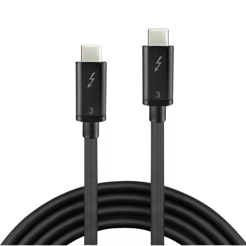 Lindy 0,5 m Thunderbolt 3 kábel, pasívny, 0,5 m, USB-C, USB-C, USB 3.2 Gen 1 (3.1 Gen 1), samec/samec, čierny