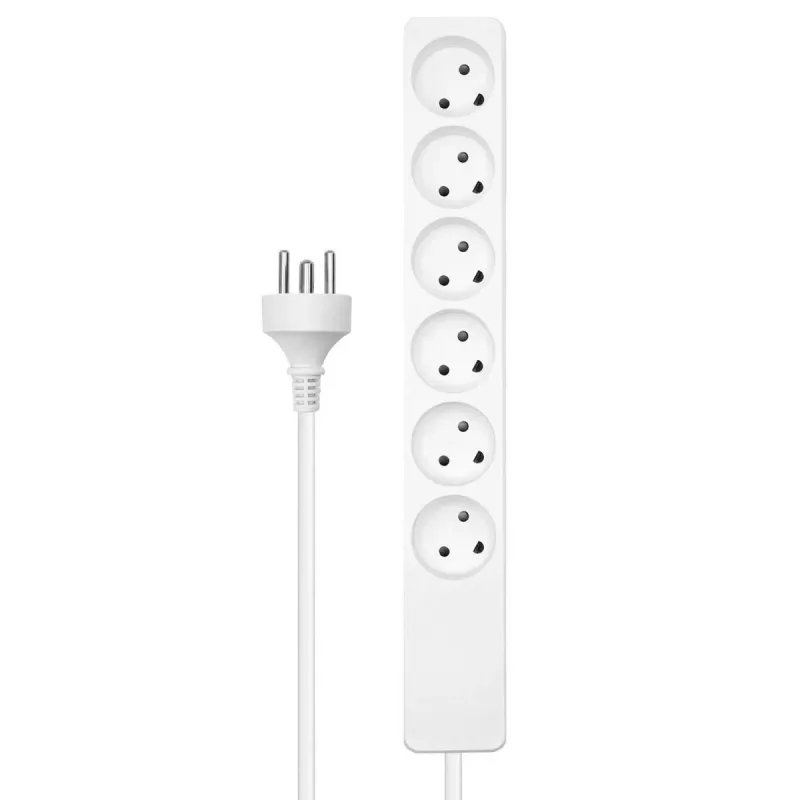 Microconnect MC-GRU0605DKW predlžovací kábel 5 m 6 AC zásuviek interiér biely