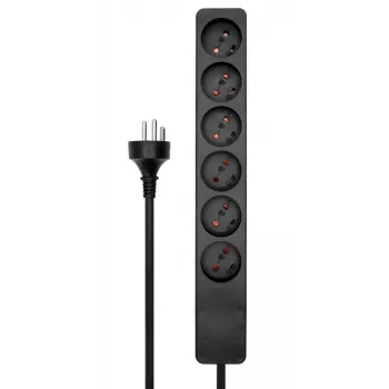 Microconnect MC-GRU0605DKB predlžovací kábel 5 m 6 AC zásuviek interiér čierny