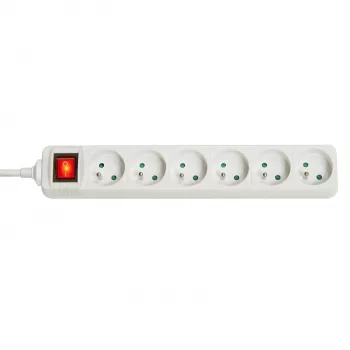 Lindy 73126 predlžovací kábel 6 AC zásuviek interiér biely