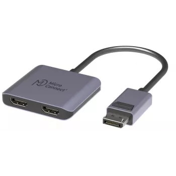 DisplayPort na 2x HDMI adaptér MicroConnect MC-DP-2XHDMI, dual HDMI konektor samica, podpora 4K