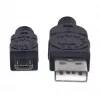 Manhattan USB-A na Micro-USB kábel, 1,8 m, konektor samec na konektor samec, čierny, 480 Mbit/s (USB 2.0), Hi-Speed USB, doživotná záruka, zodpovedá UUSBHAUB6.