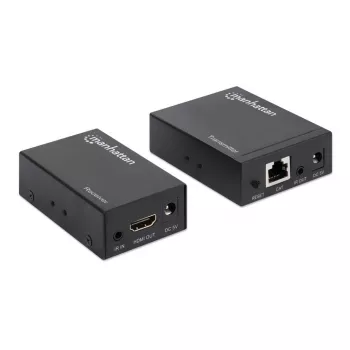 Manhattan HDMI 1080p cez Ethernet extender kit, až do 50 m s jedným Cat6 káblom, Tx- & Rx-moduly, podpora IR, trojročná záruka