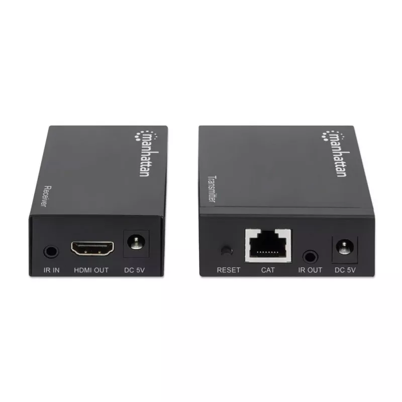 Manhattan HDMI 1080p cez Ethernet extender kit, až do 50 m s jedným Cat6 káblom, Tx- & Rx-moduly, podpora IR, trojročná záruka
